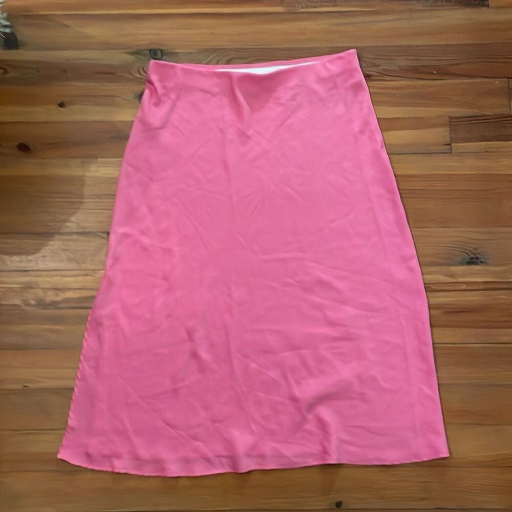 A New Day Hot Pink Pull-On Midi Skirt Womens Size Extra Large Side Slit - Picture 3 of 7